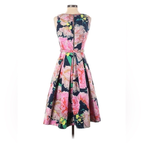 Eliza J Floral fit and flare midi length dress-SZ 2 - Picture 3 of 12